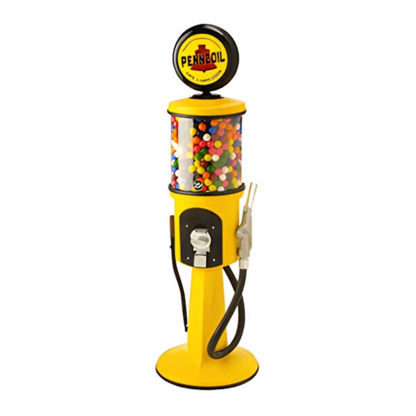Roadside Relics Pennzoil Retro Gas Pump Replica Mini Gravity Feed Gumball Machine-FRR-MN42-PEN-Garage Giant