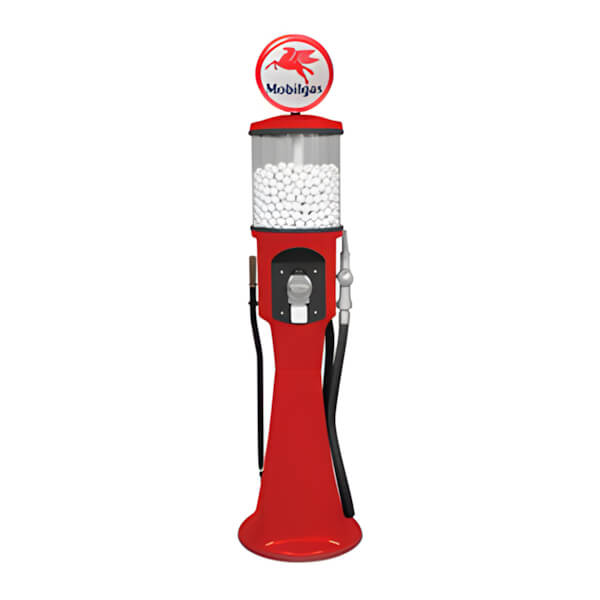 Roadside Relics Mobilgas Retro Gas Pump Replica Junior Gravity Feed Gumball Machine-FRR-JR54-MG-Garage Giant