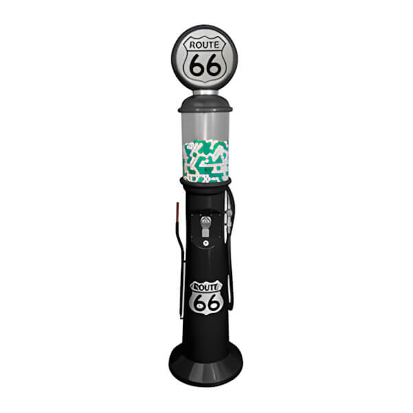 Roadside Relics Route 66 Retro Gas Pump Replica Tall Gravity Feed Gumball Machine-FRR-GG76-R66-Garage Giant