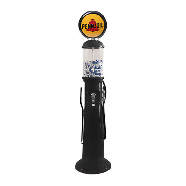 Roadside Relics Pennzoil Retro Gas Pump Replica Tall Gravity Feed Gumball Machine-FRR-GG76-PEN-Garage Giant