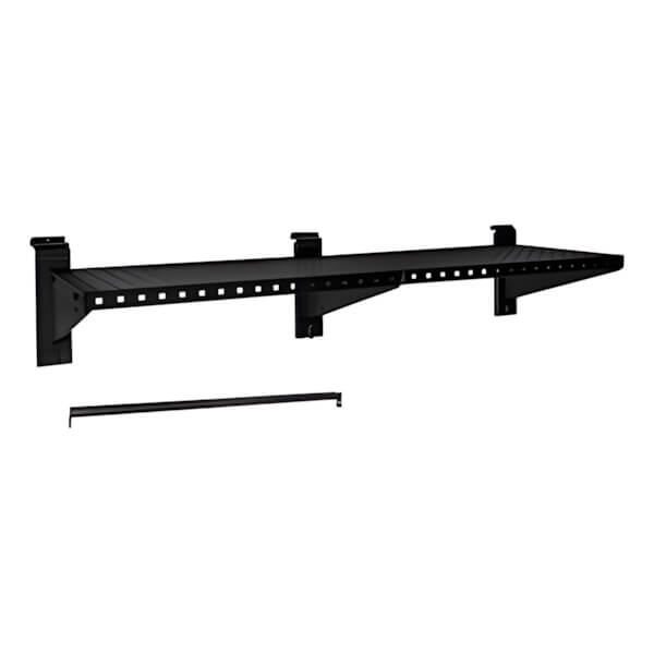Proslat Stealth Slatwall 48-Inch Heavy Duty Metal Shelf with Clothing Rod-53321K-Garage Giant