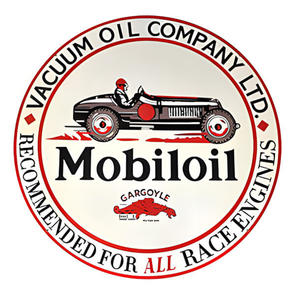 PERGL Mobiloil Racing 36-Inch Metal Sign-36-MS-MR-Garage Giant