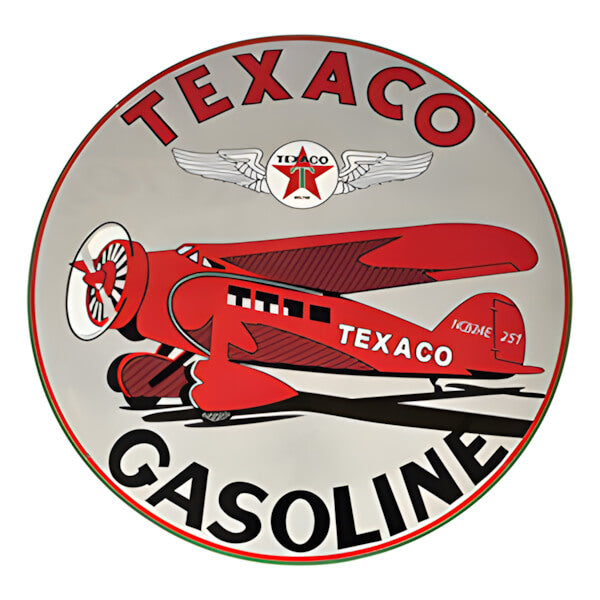 PERGL Texaco Aviation Gasoline 36-Inch Metal Sign-36-MS-TAG-Garage Giant