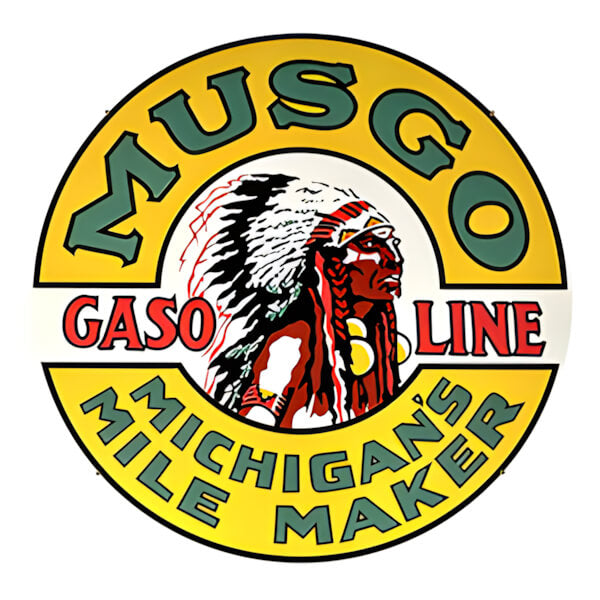 PERGL Musgo Gasoline 36-Inch Metal Sign-36-MS-MG-Garage Giant