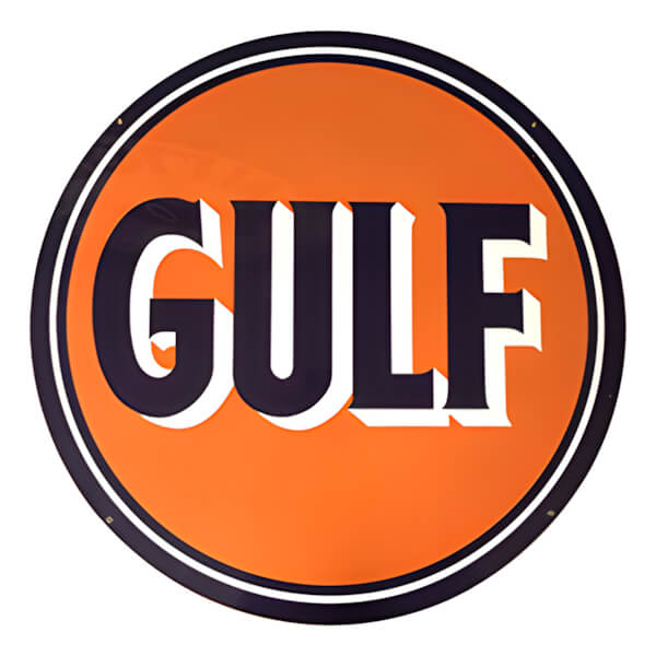 PERGL Gulf 36-Inch Metal Sign-36-MS-G-Garage Giant