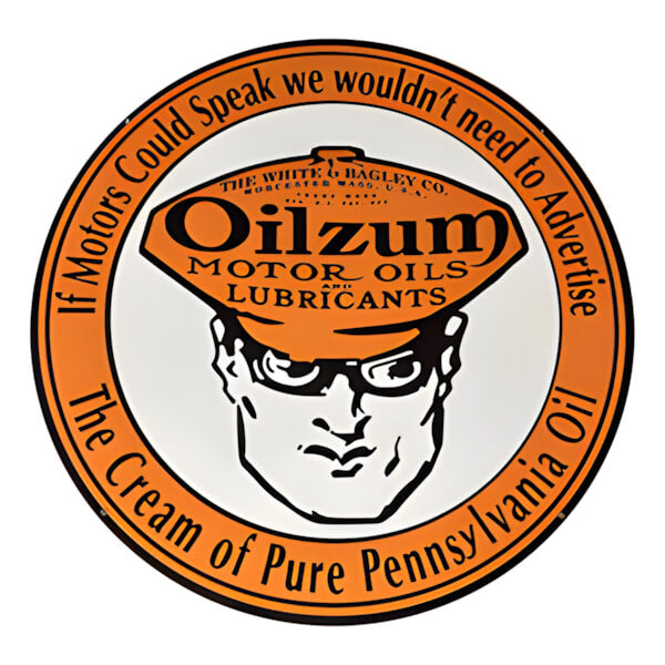 PERGL Oilzum Motor Oils 36-Inch Metal Sign-36-MS-OMO-Garage Giant