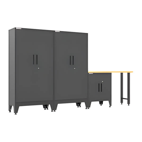 Armadillo Tough Black 4-Piece Garage Cabinet Set with Levelers-AR4PC137B-Garage Giant