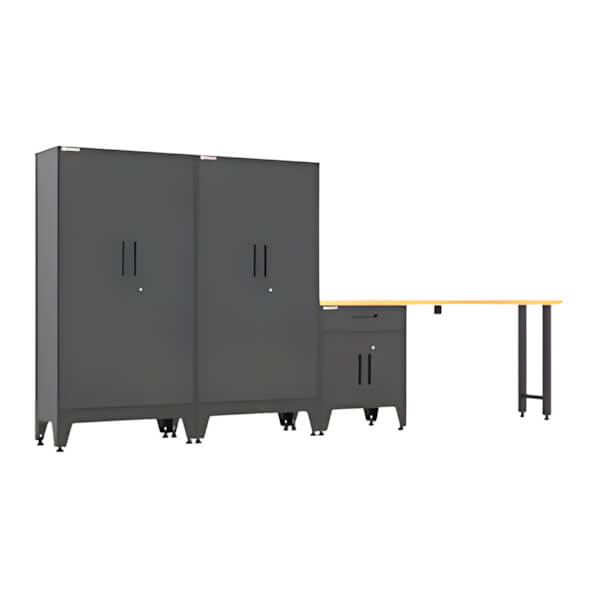 Armadillo Tough Black 4-Piece Garage Cabinet Set with Levelers-AR4PC141B-Garage Giant