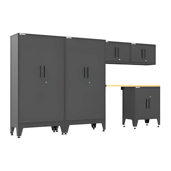 Armadillo Tough Black 6-Piece Garage Cabinet Set with Levelers-AR6PC142B-Garage Giant