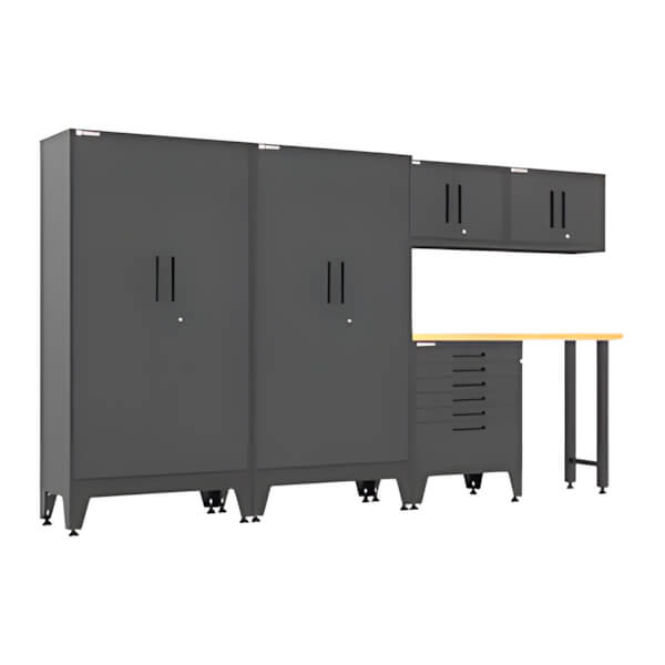 Armadillo Tough Black 6-Piece Garage Cabinet Set with Levelers-AR6PC144B-Garage Giant