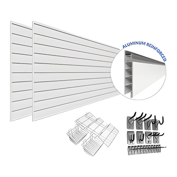 Proslat PROCORE PVC Slatwall Ultimate Bundle (White)-35709K-Garage Giant