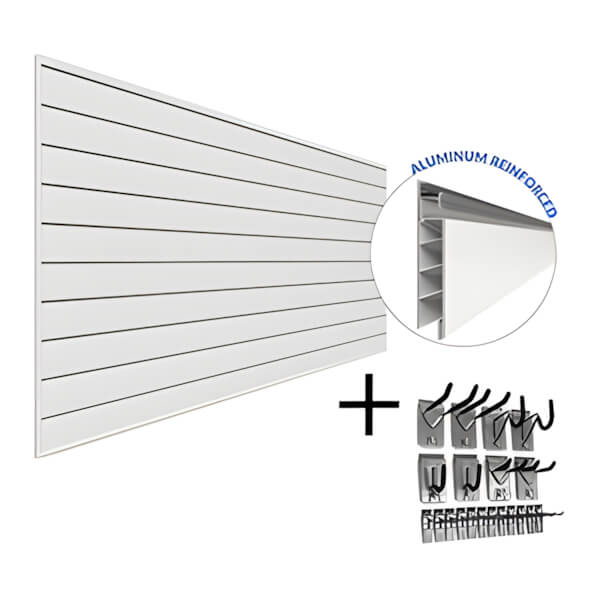 Proslat PROCORE PVC Slatwall Basic Bundle (White)-35708K-Garage Giant