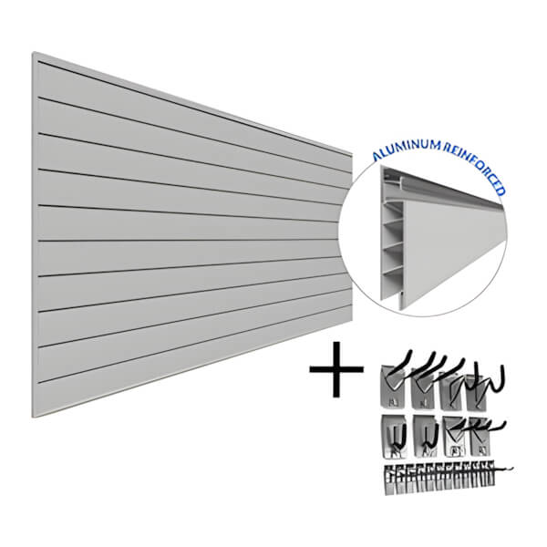 Proslat PROCORE PVC Slatwall Basic Bundle (Grey)-35798K-Garage Giant
