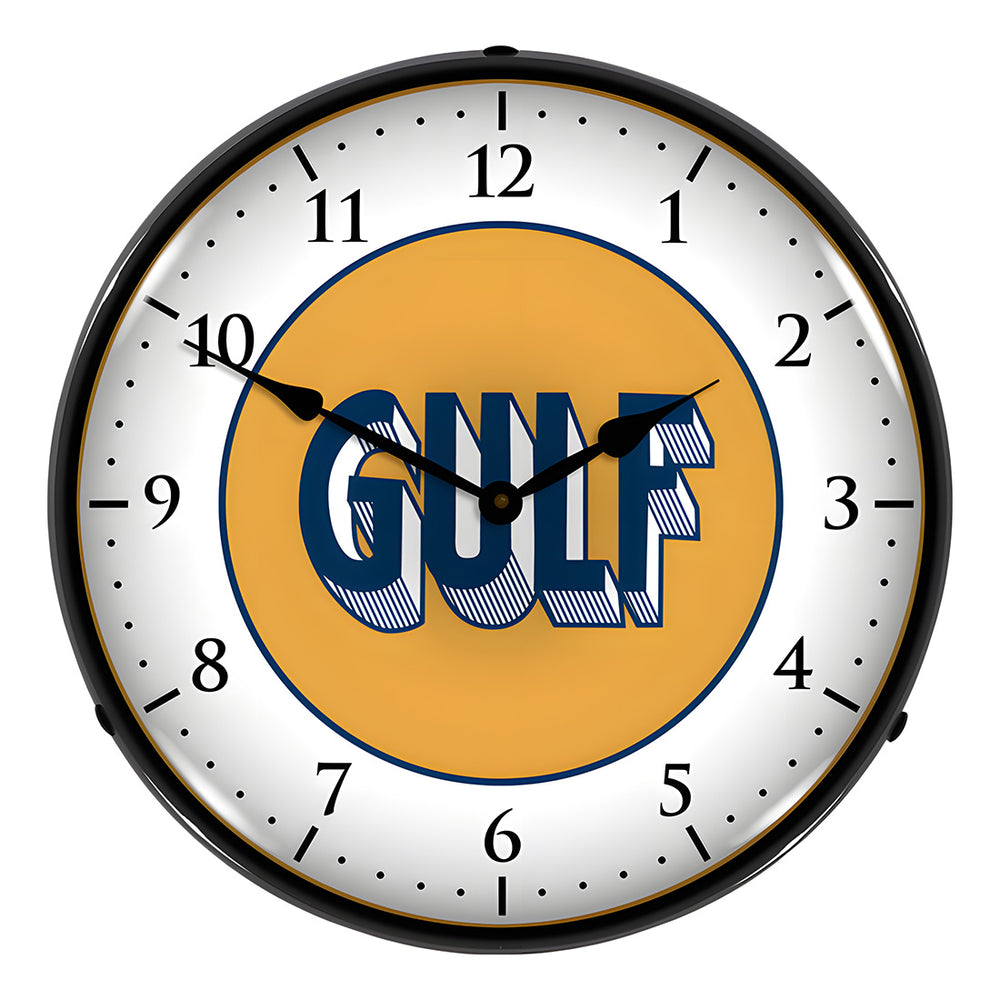 Collectable Sign and Clock Gulf 1920 Backlit Wall Clock-GO1303423-Garage Giant