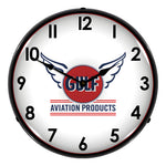 Collectable Sign and Clock Gulf Aviation Products Backlit Wall Clock-GO1303426-Garage Giant 