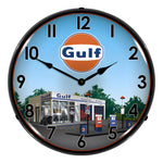 Collectable Sign and Clock Gulf Station Backlit Wall Clock-GO1303429-Garage Giant 