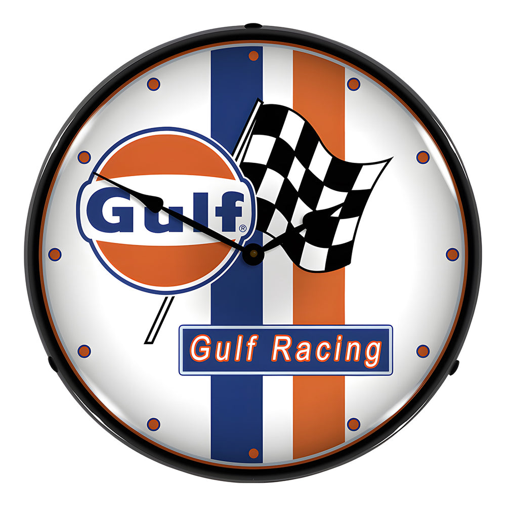 Collectable Sign and Clock Gulf Racing Backlit Wall Clock-GO1304439-Garage Giant