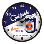 Collectable Sign and Clock Gulfpride Motor Oil Backlit Wall Clock-GO1612694-Garage Giant 