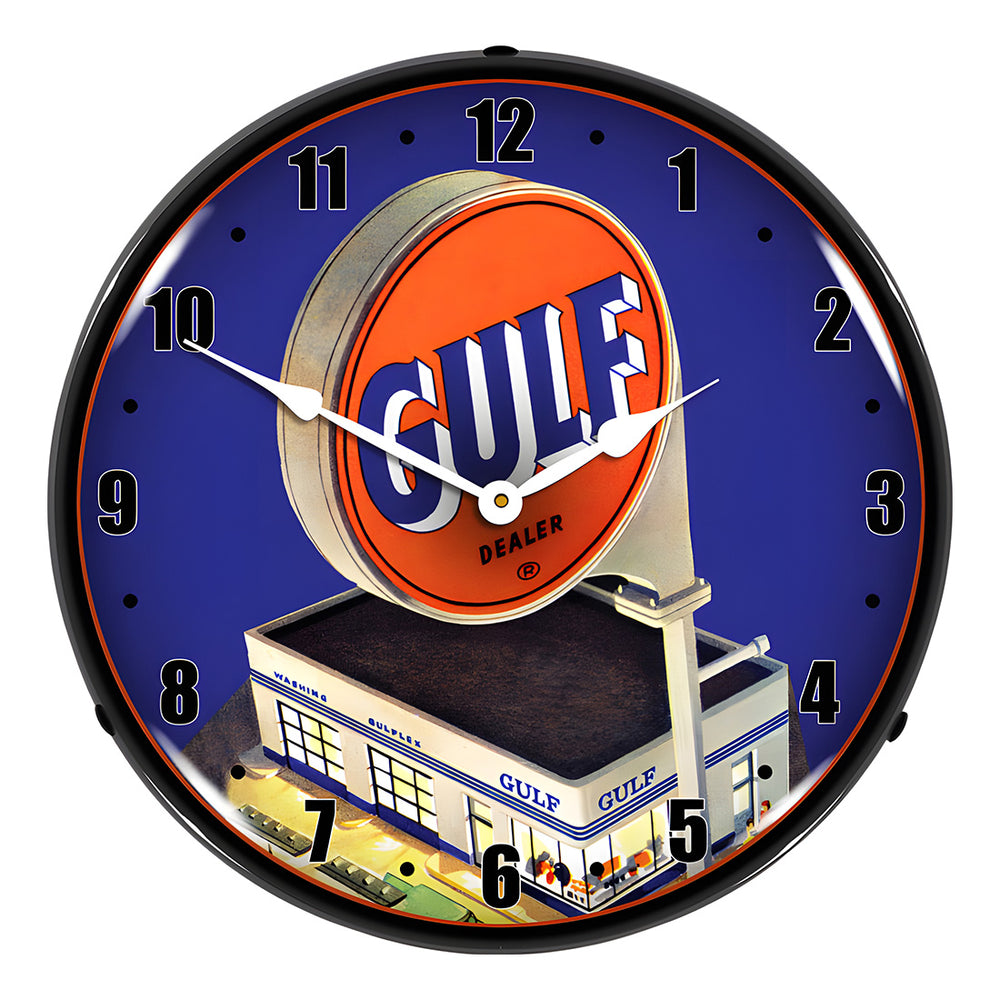 Collectable Sign and Clock Gulf Gas Station Backlit Wall Clock-GO1902884-Garage Giant