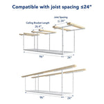 Fleximounts 2' x 8' Overhead Storage Rack (White)-FLX-GR28-WHT-Garage Giant 