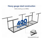Fleximounts 2' x 8' Overhead Storage Rack (Black)-FLX-GR28B-BLK-Garage Giant 
