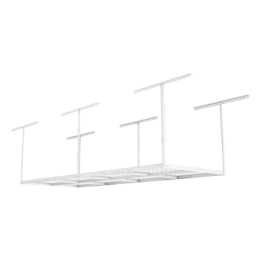 Fleximounts 3' x 8' Overhead Storage Rack (White)-FLX-GR38-WHT-Garage Giant