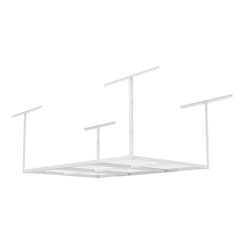 Fleximounts 4' x 6' Overhead Storage Rack (White)-FLX-GR46-WHT-Garage Giant