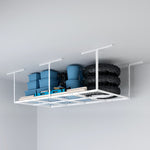 Fleximounts 4' x 8' Overhead Storage Rack (White)-FLX-GR48-WHT-Garage Giant 