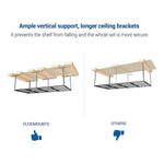 Fleximounts 4' x 8' Overhead Storage Rack with Hooks (Black)-FLX-GR48B-H-BLK-Garage Giant 