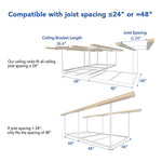 Fleximounts 4' x 8' Overhead Storage Rack Frame Kit (White)-FLX-GR48F-WHT-Garage Giant 