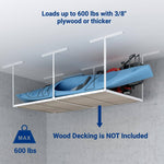 Fleximounts 4' x 8' Overhead Storage Rack Frame Kit (White)-FLX-GR48F-WHT-Garage Giant 