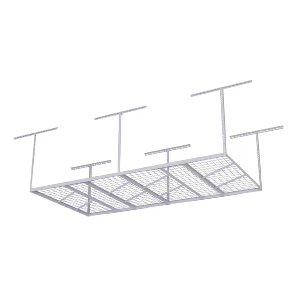 Fleximounts Heavy-Duty 4' x 8' Overhead Storage Rack (White)-FLX-GR48M-WHT-Garage Giant