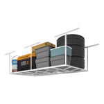 Fleximounts Heavy-Duty 4' x 8' Overhead Storage Rack (White)-FLX-GR48M-WHT-Garage Giant 