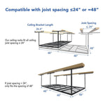 Fleximounts Heavy-Duty 4' x 8' Overhead Storage Rack (White)-FLX-GR48M-WHT-Garage Giant 