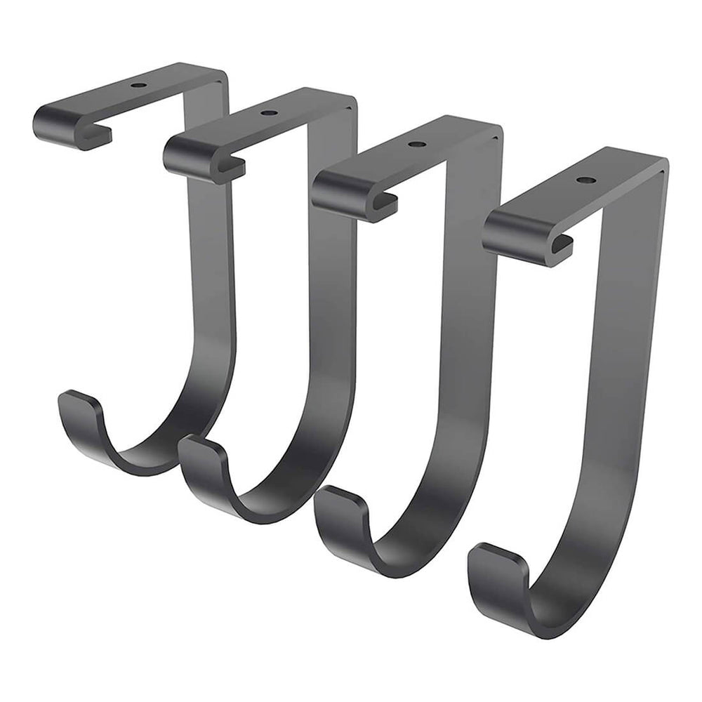 Fleximounts Black Flat Storage Hook (4-Pack)-FLX-GRH1B-BLK-Garage Giant