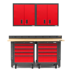 Gladiator Premier 6-Piece Red Garage Cabinet System-Gladiator-6-Piece-Red-Cabinet-System-Garage Giant 