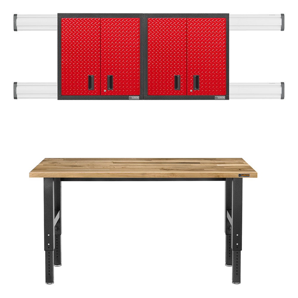 Gladiator Premier 8-Piece Red Garage Cabinet Set-Gladiator-8-Piece-Red-Cabinet-Set-Garage Giant