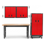 Gladiator Premier 9-Piece Red Garage Cabinet Set-Gladiator-9-Piece-Red-Cabinet-Set-Garage Giant 