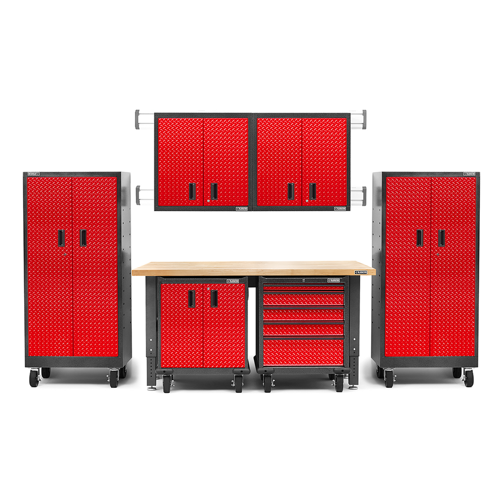Gladiator Premier 12-Piece Red Garage Cabinet Set-Gladiator-12-Piece-Red-Cabinet-Set-Garage Giant