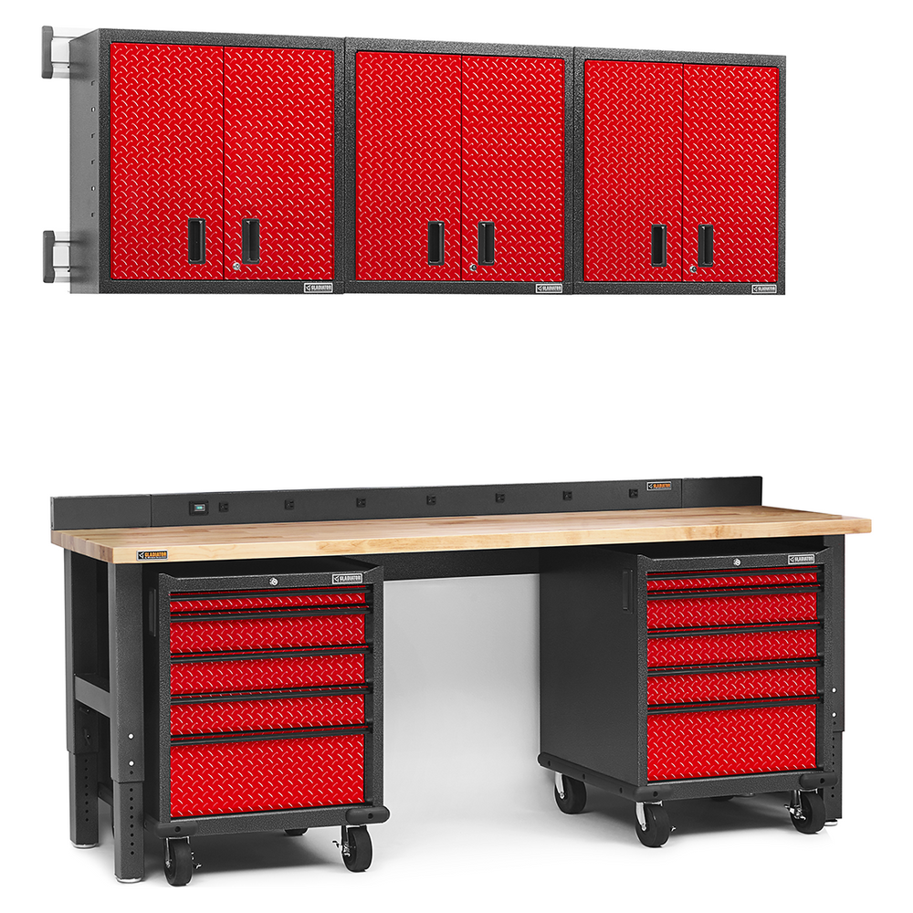 Gladiator Premier 12-Piece Red Garage Cabinet System-Red-Gladiator-12-Piece-Garage-Cabinet-System-Garage Giant