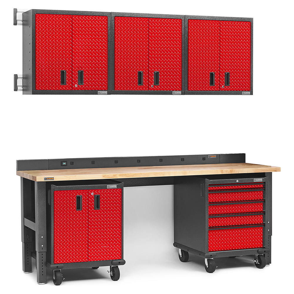 Gladiator Premier 12-Piece Red Garage Cabinet Set-Gladiator-Red-12-Piece-Cabinet-Set-Garage Giant