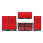 Gladiator Premier 13-Piece Red Garage Cabinet System-Gladiator-13-Piece-Red-Cabinet-System-Garage Giant 