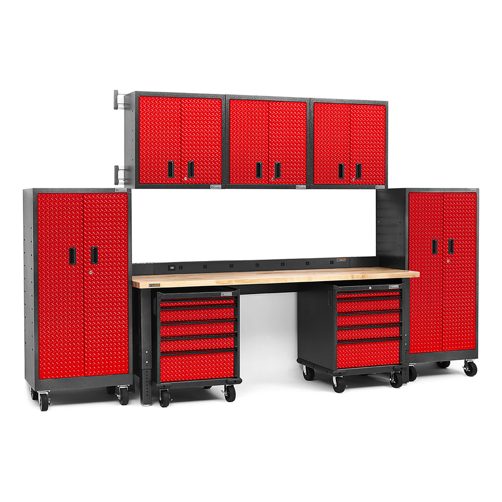 Gladiator Premier 14-Piece Red Garage Cabinet System-Gladiator-14-Piece-Red-Cabinet-System-Garage Giant