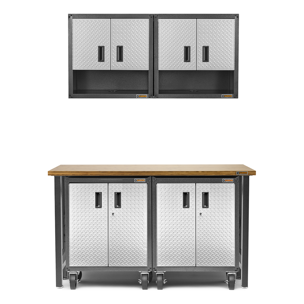 Gladiator Hardwood Workbench and RTA Cabinet Kit-GAHWRTACK-Garage Giant