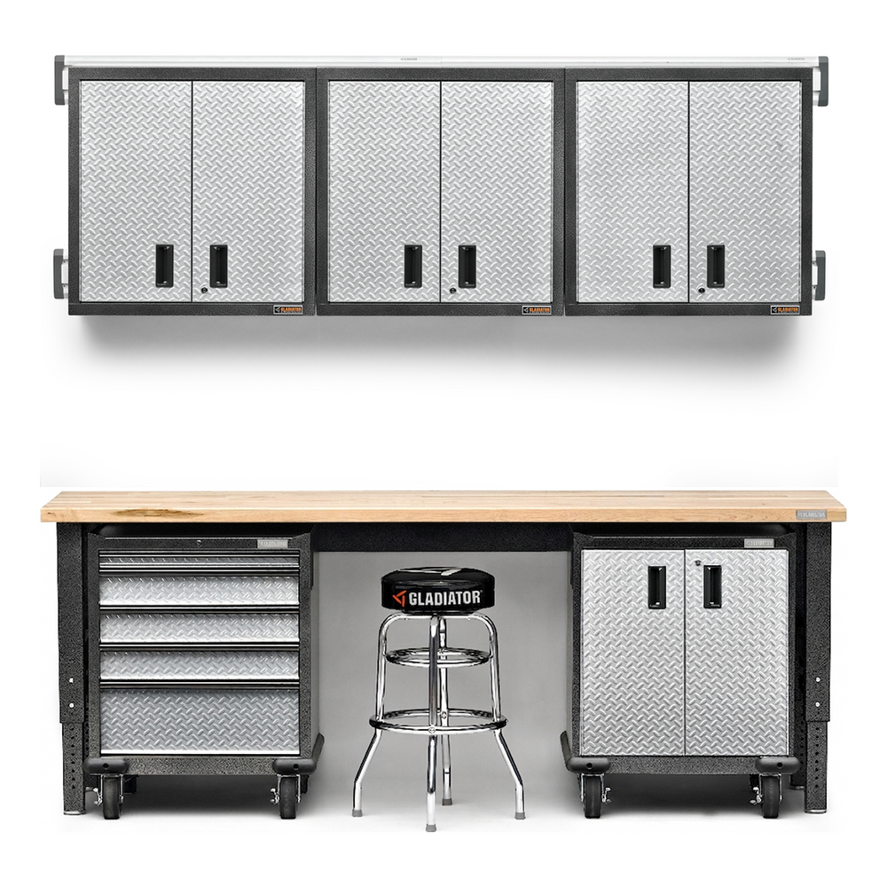 Gladiator Premier 10-Piece Garage Cabinet Set-Gladiator-10-Piece-Grey-Cabinet-Kit-Garage Giant