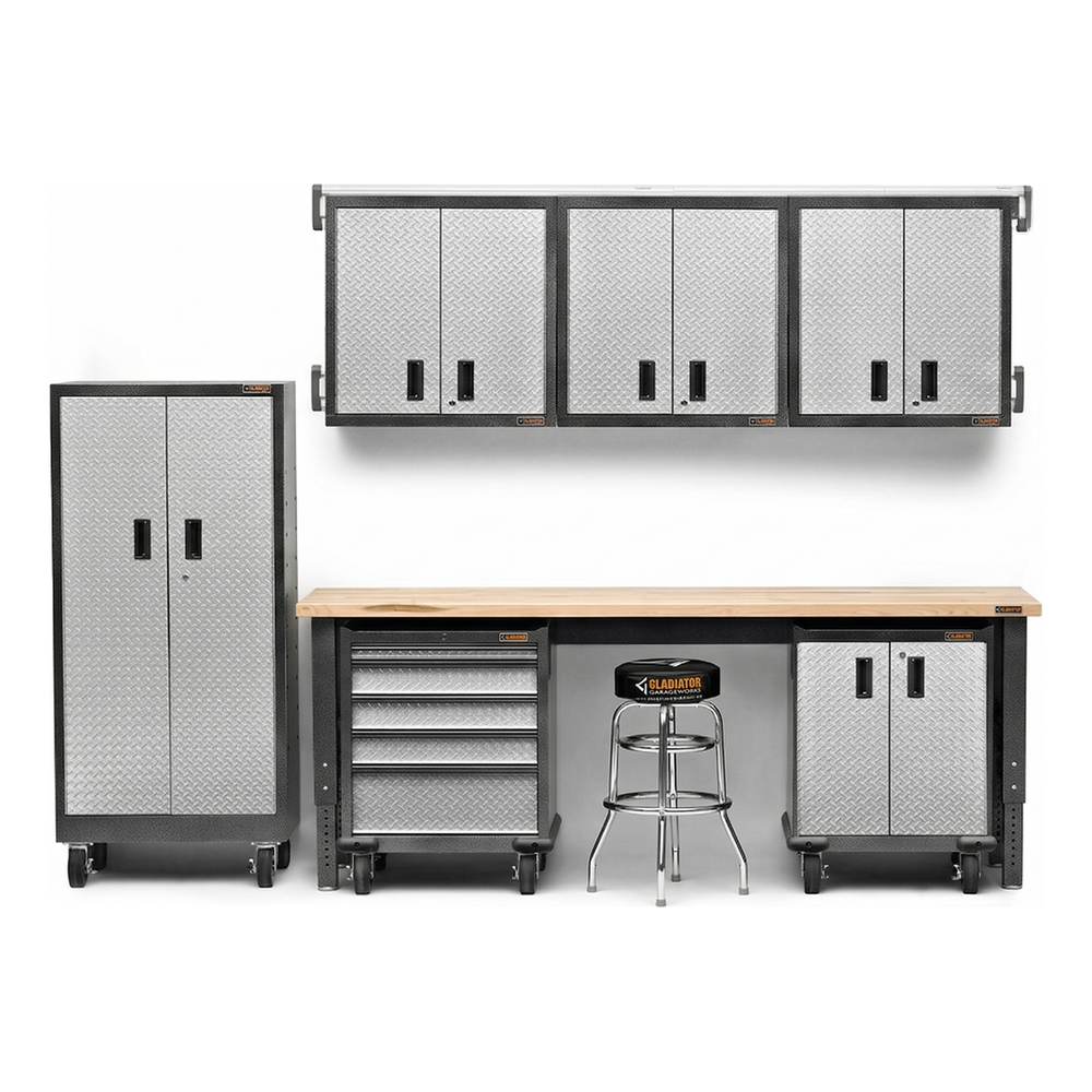 Gladiator Premier 11-Piece Garage Cabinet Set-Gladiator-11-Piece-Grey-Cabinet-Set-Garage Giant