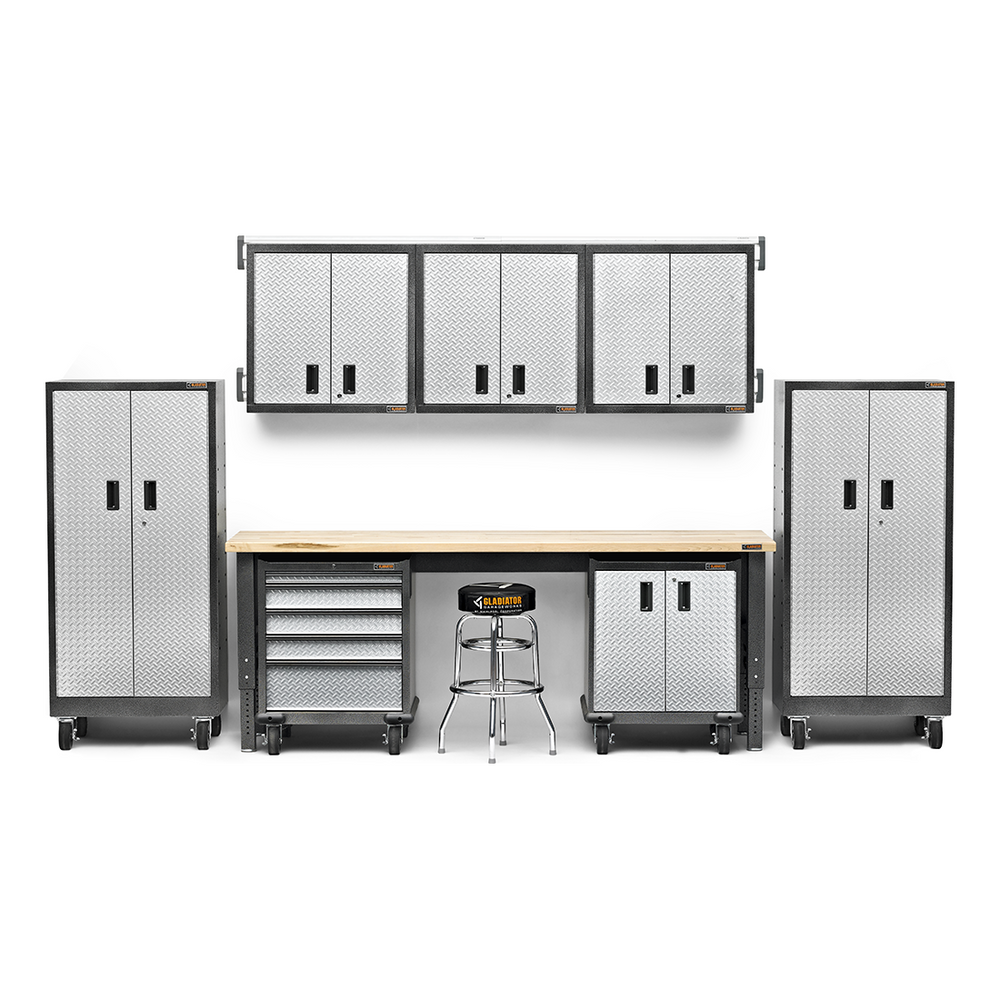Gladiator Premier 12-Piece Garage Cabinet Set-Gladiator-12-Piece-Grey-Cabinet-System-Garage Giant