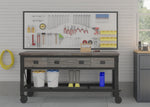 DuraMax 72" Industrial Metal and Wood Workbench with Drawers (Aged Espresso) 