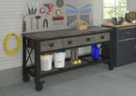 DuraMax 72" Industrial Metal and Wood Workbench with Drawers (Aged Espresso) 