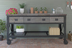 DuraMax 72" Industrial Metal and Wood Workbench with Drawers (Aged Espresso) 